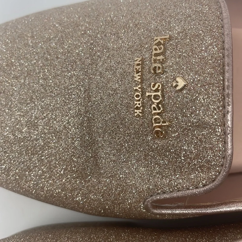 Kate Spade Gold Glitter Loafers Size 6